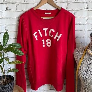 Abercrombie & Fitch Red Crewneck Sweater